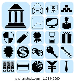 Set of 22 business high quality icons or symbols. Collection. Amazing desing. Vector Illustration.