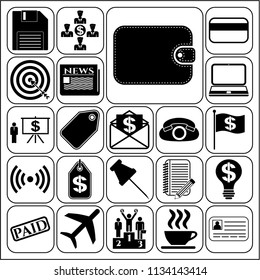 Set of 22 business high quality symbols. Collection. Amazing desing. Vector Illustration.