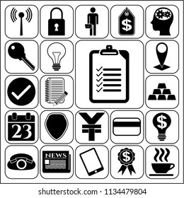 Set of 22 business high quality icons. Collection. Amazing desing. Vector Illustration.