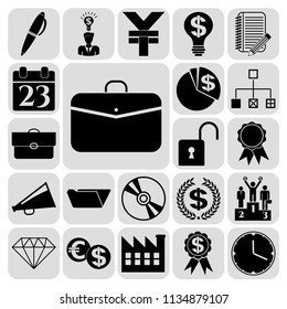 Set of 22 business high quality icons. Collection. Amazing desing. Vector Illustration.