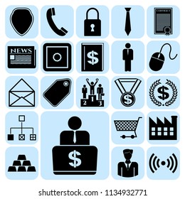 Set of 22 business high quality icons. Collection. Amazing desing. Vector Illustration.