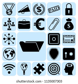 Set of 22 business high quality icons. Collection. Flat design. Vector Illustration.