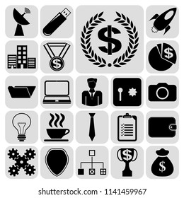Set of 22 business high quality icons. Collection. Detailed design. Vector Illustration.