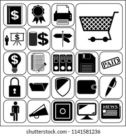 Set of 22 business high quality icons. Collection. Flat design. Vector Illustration.