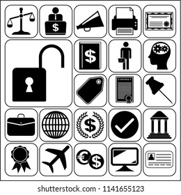 Set of 22 business high quality symbols. Collection. Amazing desing. Vector Illustration.