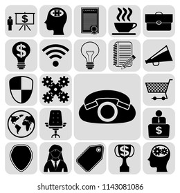 Set of 22 business high quality icons or symbols. Collection. Amazing desing. Vector Illustration.
