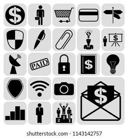 Set of 22 business high quality symbols. Collection. Amazing desing. Vector Illustration.