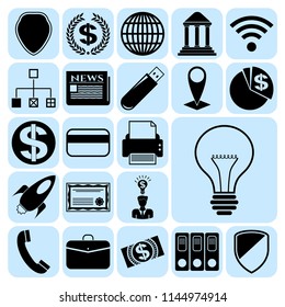 Set of 22 business high quality icons. Collection. Amazing desing. Vector Illustration.