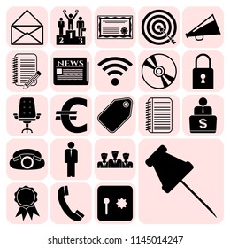 Set of 22 business high quality icons or symbols. Collection. Amazing desing. Vector Illustration.