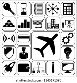 Set of 22 business high quality icons. Collection. Flat design. Vector Illustration.