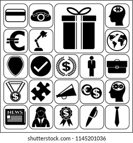 Set of 22 business high quality icons. Collection. Amazing desing. Vector Illustration.