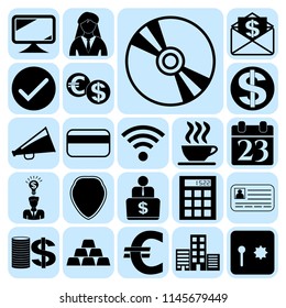 Set of 22 business high quality icons. Collection. Detailed design. Vector Illustration.