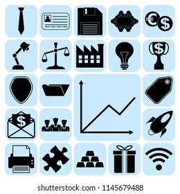 Set of 22 business high quality symbols. Collection. Detailed design. Vector Illustration.