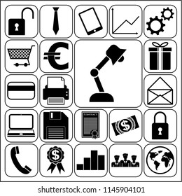 Set of 22 business high quality symbols. Collection. Amazing desing. Vector Illustration.
