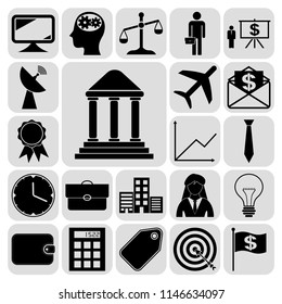 Set of 22 business high quality symbols. Collection. Amazing desing. Vector Illustration.