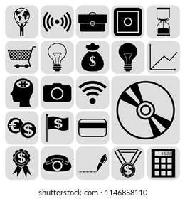 Set of 22 business high quality icons. Collection. Detailed design. Vector Illustration.