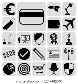 Set of 22 business high quality icons. Collection. Amazing desing. Vector Illustration.