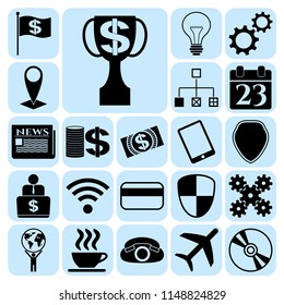 Set of 22 business high quality icons. Collection. Amazing desing. Vector Illustration.
