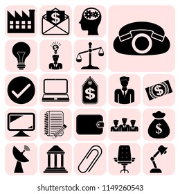Set of 22 business high quality icons. Collection. Detailed design. Vector Illustration.