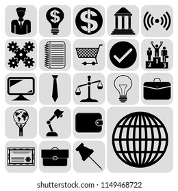 Set of 22 business high quality icons. Collection. Detailed design. Vector Illustration.