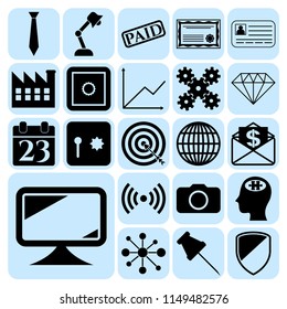 Set of 22 business high quality icons. Collection. Flat design. Vector Illustration.