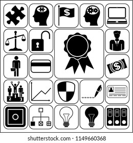 Set of 22 business high quality symbols or icons. Collection. Detailed design. Vector Illustration.