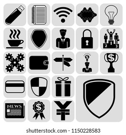 Set of 22 business high quality icons. Collection. Amazing desing. Vector Illustration.