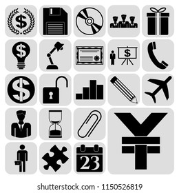 Set of 22 business high quality symbols. Collection. Amazing desing. Vector Illustration.