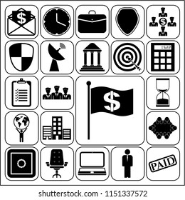 Set of 22 business high quality symbols or icons. Collection. Amazing desing. Vector Illustration.