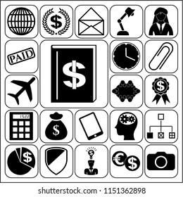 Set of 22 business high quality symbols. Collection. Detailed design. Vector Illustration.
