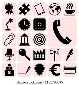 Set of 22 business high quality icons or symbols. Collection. Amazing desing. Vector Illustration.