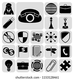 Set of 22 business high quality icons or symbols. Collection. Amazing desing. Vector Illustration.