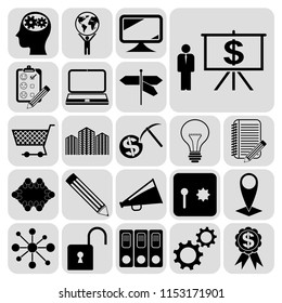 Set of 22 business high quality symbols. Collection. Amazing desing. Vector Illustration.