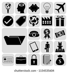 Set of 22 business high quality symbols. Collection. Amazing desing. Vector Illustration.