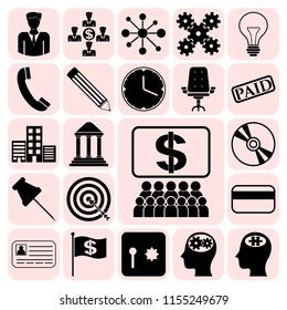 Set of 22 business high quality symbols. Collection. Detailed design. Vector Illustration.