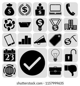 Set of 22 business high quality icons. Collection. Flat design. Vector Illustration.