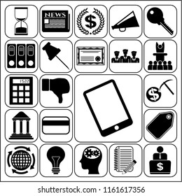 Set of 22 business high quality symbols. Collection. Detailed design. Vector Illustration.