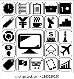 Set of 22 business high quality icons. Collection. Detailed design. Vector Illustration.