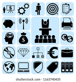 Set of 22 business high quality symbols. Collection. Detailed design. Vector Illustration.