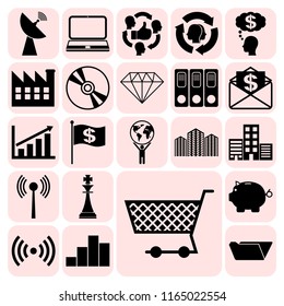 Set of 22 business high quality symbols or icons. Collection. Amazing desing. Vector Illustration.