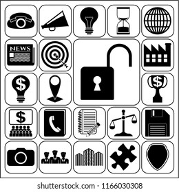 Set of 22 business high quality symbols. Collection. Amazing design. Vector Illustration.