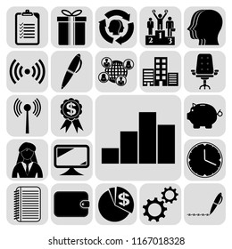 Set of 22 business high quality symbols or icons. Collection. Amazing desing. Vector Illustration.