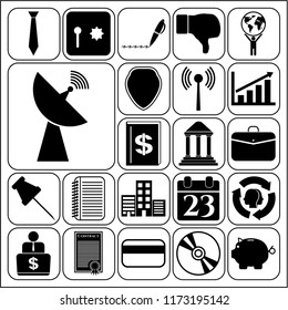 Set of 22 business high quality icons or symbols. Collection. Detailed design. Vector Illustration.