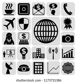 Set of 22 business high quality symbols or icons. Collection. Amazing desing. Vector Illustration.