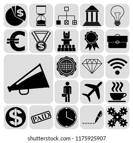 Set of 22 business high quality icons. Collection. Detailed design. Vector Illustration.