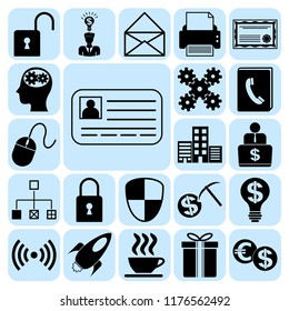 Set of 22 business high quality icons. Collection. Flat design. Vector Illustration.
