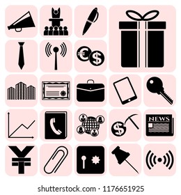 Set of 22 business high quality icons. Collection. Amazing desing. Vector Illustration.