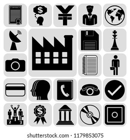 Set of 22 business high quality symbols. Collection. Detailed design. Vector Illustration.