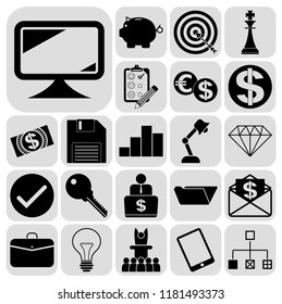 Set of 22 business high quality symbols. Collection. Amazing desing. Vector Illustration.