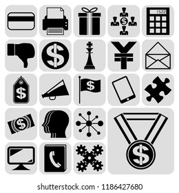 Set of 22 business high quality symbols. Collection. Detailed design. Vector Illustration.